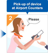 Pick-up of device at Airport Counters