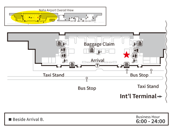 那覇機場 國内線旅客航廈 1樓　入境大廳 地圖