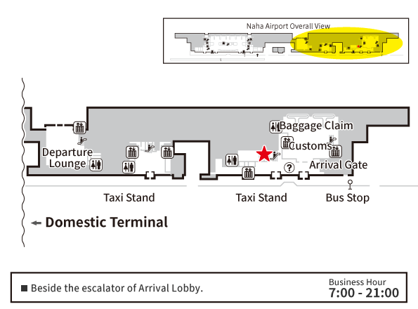 那覇機場 國際線旅客航廈 1樓　入境大廳 地圖