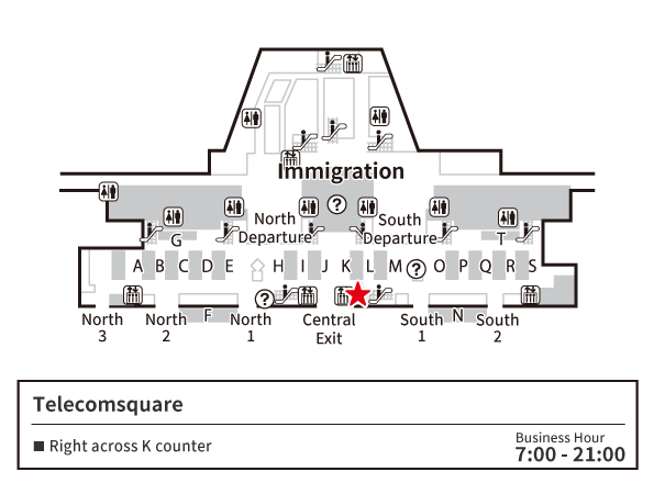 成田國際機場 第2航廈 3樓　出境大廳 地圖